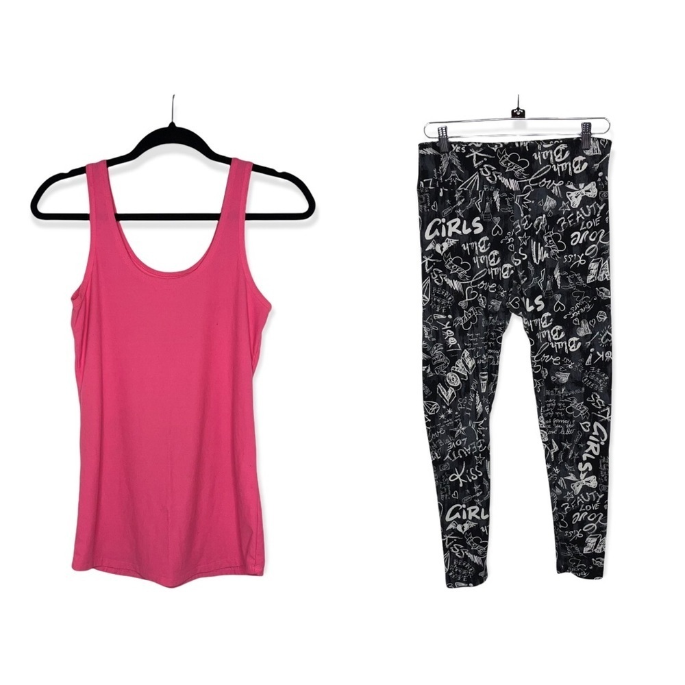 NO BOUNDARIES Super Soft Tank and Capri Leggings L Bundle NWOT